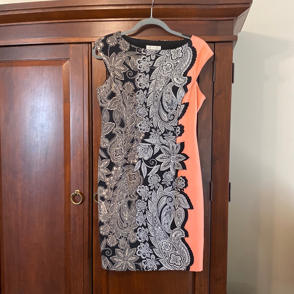 Medium, London Times cap sleeve midi dress - excellent condition